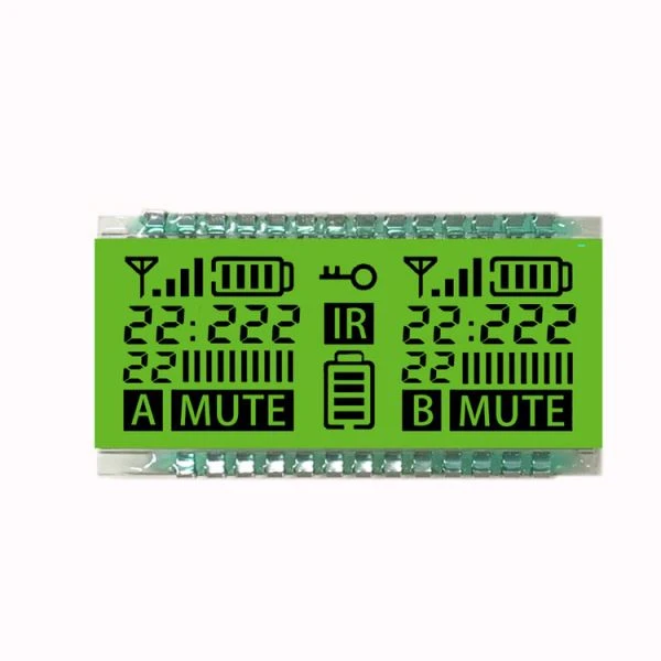 Paparan LCD Segmen Hijau Kuning